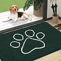 OLANLY Dog Door Mat for Muddy Paws 47x32, Paw Print Design Chenille Mud Mat