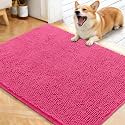 OLANLY Dog Door Mat for Muddy Paws 40x32, Super Absorbent Chenille Mud Mat