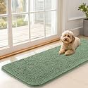 OLANLY Dog Door Mat for Muddy Paws 47x17, Super Absorbent Chenille Mud Mat