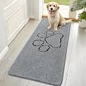 OLANLY Dog Door Mat for Muddy Paws 70x32, Paw Print Design Chenille Mud Mat