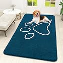 OLANLY Dog Door Mat for Muddy Paws 59x32, Paw Print Design Chenille Mud Mat