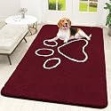 OLANLY Dog Door Mat for Muddy Paws 70x46, Paw Print Design Chenille Mud Mat