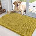 OLANLY Dog Door Mat for Muddy Paws 36x24, Super Absorbent Chenille Mud Mat