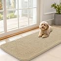 OLANLY Dog Door Mat for Muddy Paws 47x20, Super Absorbent Chenille Mud Mat