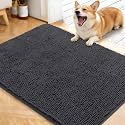 OLANLY Dog Door Mat for Muddy Paws 40x32, Super Absorbent Chenille Mud Mat