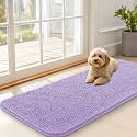 OLANLY Dog Door Mat for Muddy Paws 47x20, Super Absorbent Chenille Mud Mat