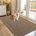 OLANLY Dog Door Mat for Muddy Paws 54x32, Super Absorbent Chenille Mud Mat