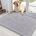 OLANLY Dog Door Mat for Muddy Paws 35x24, Super Absorbent Chenille Mud Mat