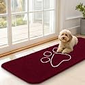OLANLY Dog Door Mat for Muddy Paws 47x17, Paw Print Design Chenille Mud Mat