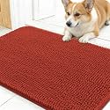 OLANLY Dog Door Mat for Muddy Paws 24x16, Super Absorbent Chenille Mud Mat