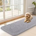 OLANLY Dog Door Mat for Muddy Paws 47x17, Super Absorbent Chenille Mud Mat