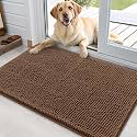 OLANLY Dog Door Mat for Muddy Paws 36x24, Super Absorbent Chenille Mud Mat