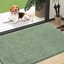 OLANLY Dog Door Mat for Muddy Paws 47x32, Super Absorbent Chenille Mud Mat