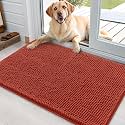 OLANLY Dog Door Mat for Muddy Paws 35x24, Super Absorbent Chenille Mud Mat
