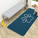 OLANLY Dog Door Mat for Muddy Paws 54x24, Paw Print Design Chenille Mud Mat