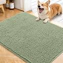 OLANLY Dog Door Mat for Muddy Paws 40x32, Super Absorbent Chenille Mud Mat