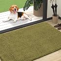 OLANLY Dog Door Mat for Muddy Paws 47x32, Super Absorbent Chenille Mud Mat
