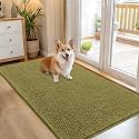 OLANLY Dog Door Mat for Muddy Paws 54x32, Super Absorbent Chenille Mud Mat