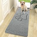 OLANLY Dog Door Mat for Muddy Paws 70x24, Paw Print Design Chenille Mud Mat
