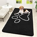 OLANLY Dog Door Mat for Muddy Paws 59x32, Paw Print Design Chenille Mud Mat