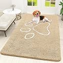 OLANLY Dog Door Mat for Muddy Paws 59x35, Paw Print Design Chenille Mud Mat