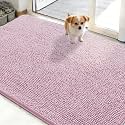 OLANLY Dog Door Mat for Muddy Paws 48x30, Super Absorbent Chenille Mud Mat