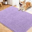 OLANLY Dog Door Mat for Muddy Paws 40x32, Super Absorbent Chenille Mud Mat