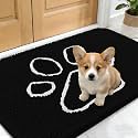 OLANLY Dog Door Mat for Muddy Paws 24x16, Paw Print Design Chenille Mud Mat