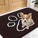OLANLY Dog Door Mat for Muddy Paws 24x16, Paw Print Design Chenille Mud Mat