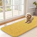 OLANLY Dog Door Mat for Muddy Paws 47x17, Super Absorbent Chenille Mud Mat