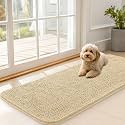 OLANLY Dog Door Mat for Muddy Paws 47x20, Super Absorbent Chenille Mud Mat