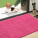 OLANLY Dog Door Mat for Muddy Paws 47x32, Super Absorbent Chenille Mud Mat