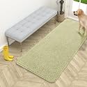 OLANLY Dog Door Mat for Muddy Paws 54x24, Super Absorbent Chenille Mud Mat