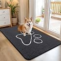 OLANLY Dog Door Mat for Muddy Paws 45x27, Paw Print Design Chenille Mud Mat