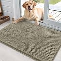 OLANLY Dog Door Mat for Muddy Paws 36x24, Super Absorbent Chenille Mud Mat
