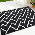 OLANLY Front Door Mat 32x20, Low-Profile Easy Clean Doormat, Deep Black