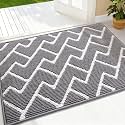 OLANLY Front Door Mat 36x24, Low-Profile Easy Clean Doormat, Grey