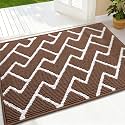 OLANLY Front Door Mat 36x24, Low-Profile Easy Clean Doormat, Coffee