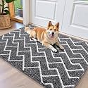 OLANLY Front Door Mat 40x32, Low-Profile Easy Clean Doormat, Black