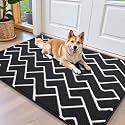 OLANLY Front Door Mat 40x32, Low-Profile Easy Clean Doormat, Deep Black