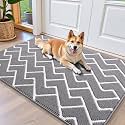 OLANLY Front Door Mat 40x32, Low-Profile Easy Clean Doormat, Grey