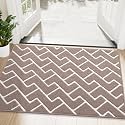 OLANLY Front Door Mat 48x32, Low-Profile Easy Clean Doormat, Brown