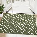 OLANLY Front Door Mat 48x32, Low-Profile Easy Clean Doormat, Green