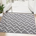 OLANLY Front Door Mat 48x32, Low-Profile Easy Clean Doormat, Grey