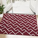 OLANLY Front Door Mat 48x32, Low-Profile Easy Clean Doormat, Burgundy