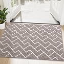 OLANLY Front Door Mat 48x32, Low-Profile Easy Clean Doormat, Khaki