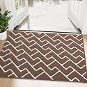 OLANLY Front Door Mat 48x32, Low-Profile Easy Clean Doormat, Coffee