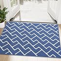 OLANLY Front Door Mat 48x32, Low-Profile Easy Clean Doormat, Navy