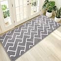 OLANLY Front Door Mat 59x23, Low-Profile Easy Clean Doormat, Grey