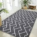 OLANLY Front Door Mat 59x35, Low-Profile Easy Clean Doormat, Black